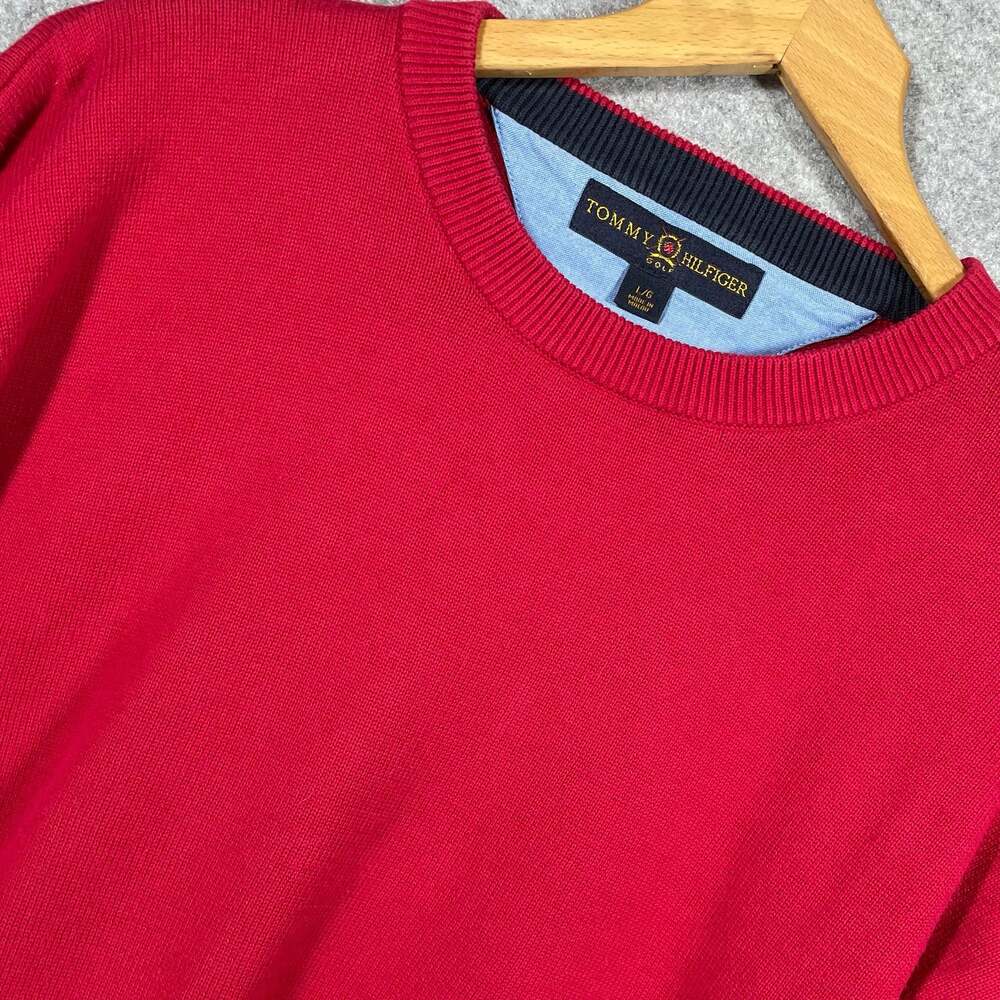 Tommy Hilfiger Golf Men's L Crewneck Knit Pullover Sweater in Red